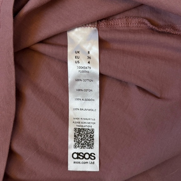 ASOS Women’s Pink V Neck Long Sleeve Dress 100% Cotton Size 4 - Picture 8 of 11